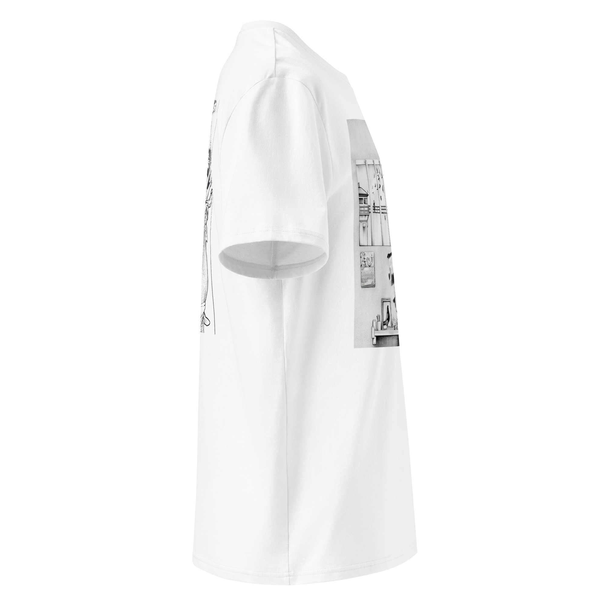 Unisex organic ribbed neck t-shirt - Image 4